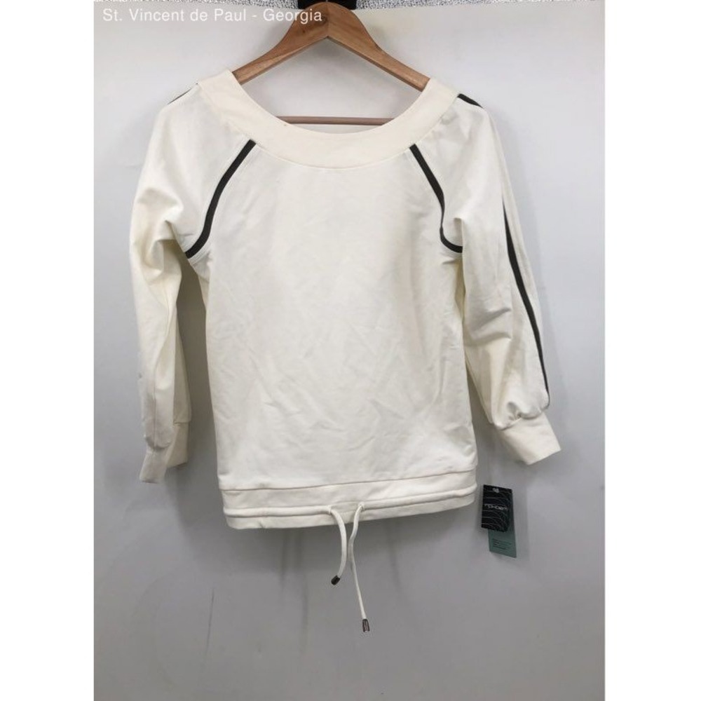 Inphorm Ivory Sinch Boat Collar Activewear Baby French Terry Pullover - Size S